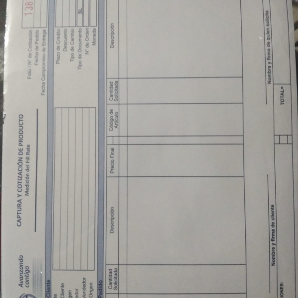 CAPTURA Y COTIZACION DE PRODUCTOS 